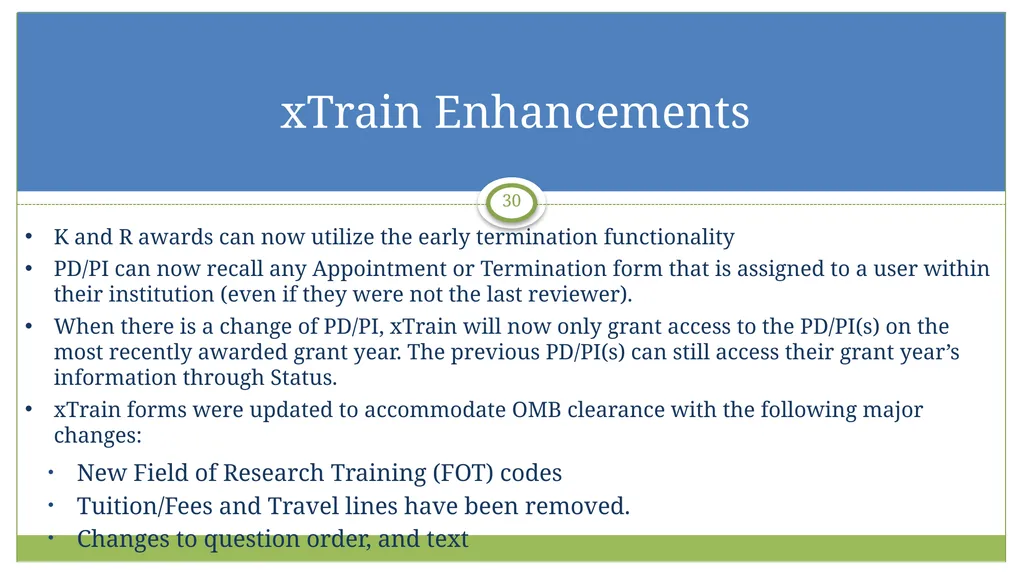 xTrain Overview electronic Research Administration - slide 30 of 35