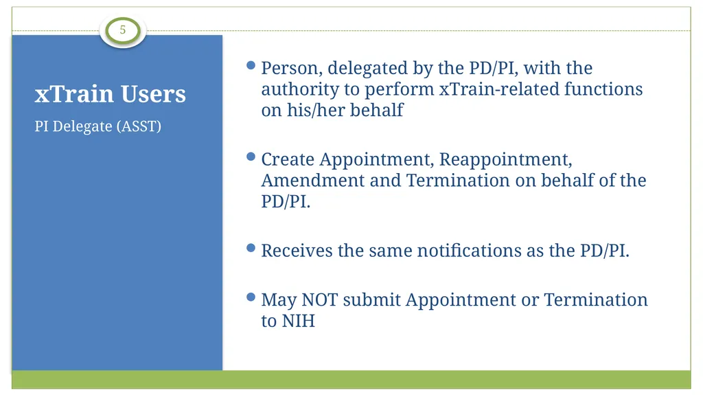 xTrain Overview electronic Research Administration - slide 5 of 35
