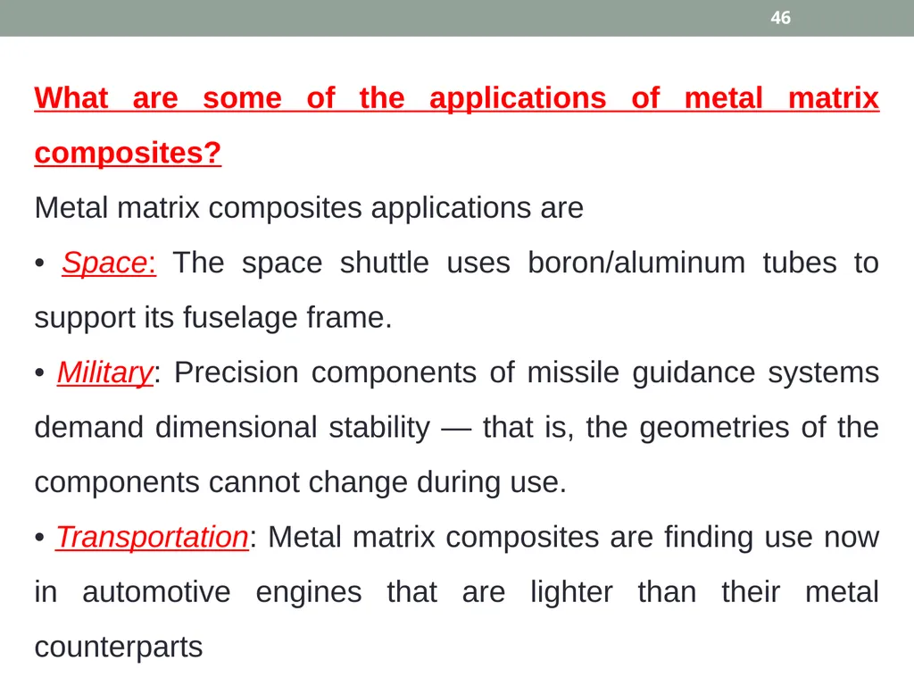 INTRODUCTION TO COMPOSITE MATERIALS 1 A composite - slide 46 of 82