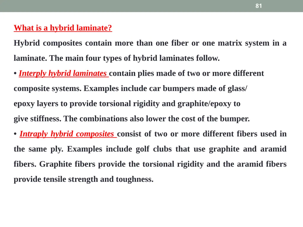 INTRODUCTION TO COMPOSITE MATERIALS 1 A composite - slide 81 of 82