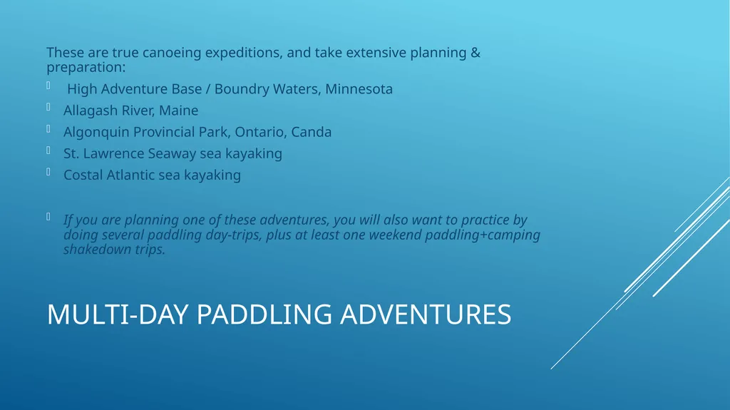 Plan an Expedition: Paddling Trips (Canoeing & - slide 12 of 26