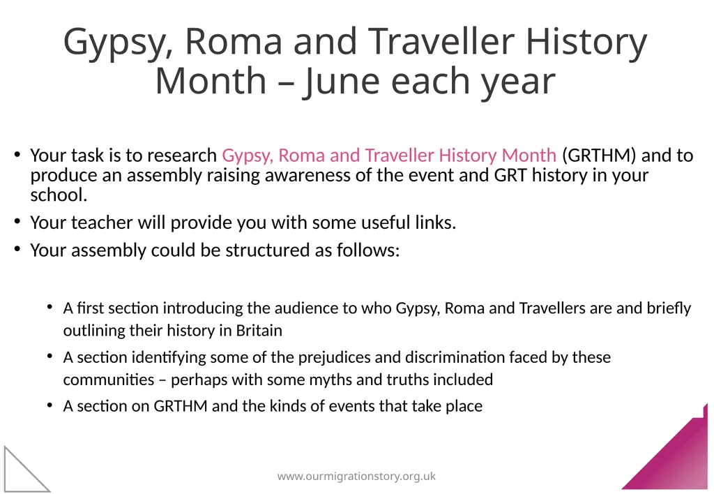 Gypsy, Roma and Traveller Migration - slide 6 of 7