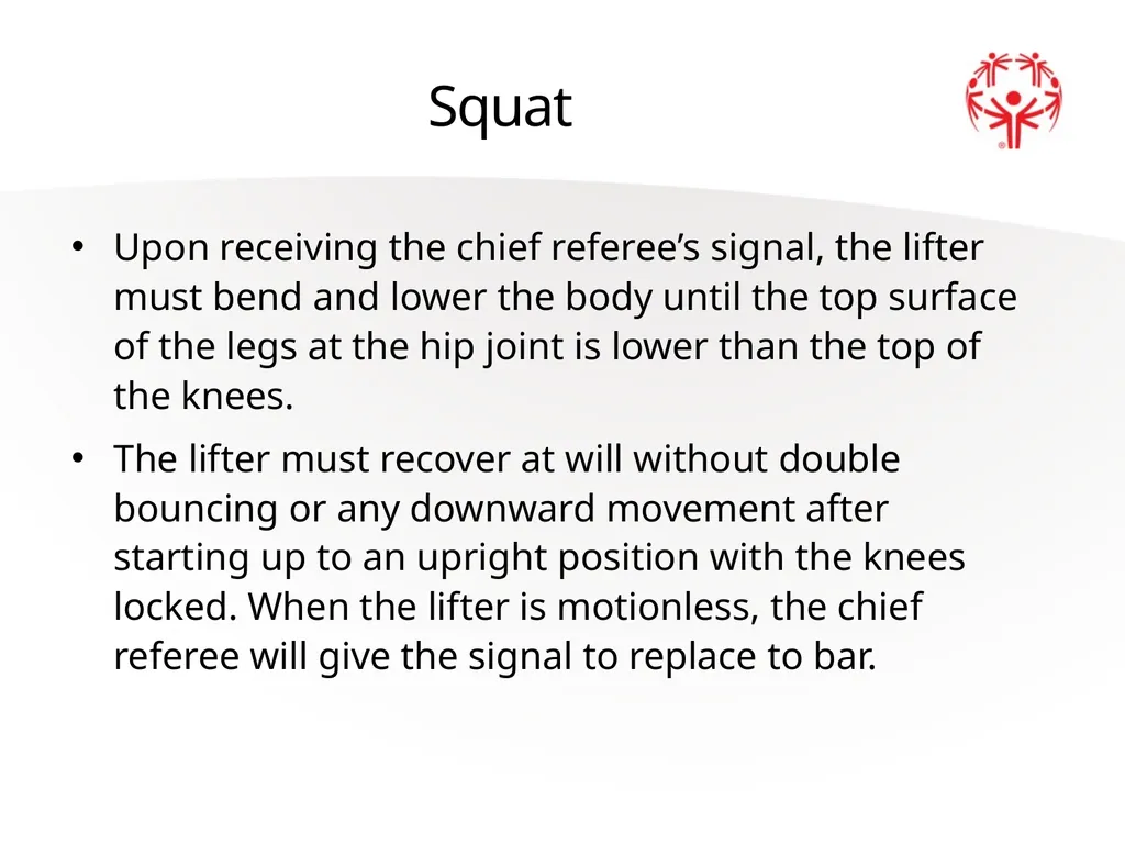 Powerlifting Official Rules Events Offered Squat - slide 30 of 45