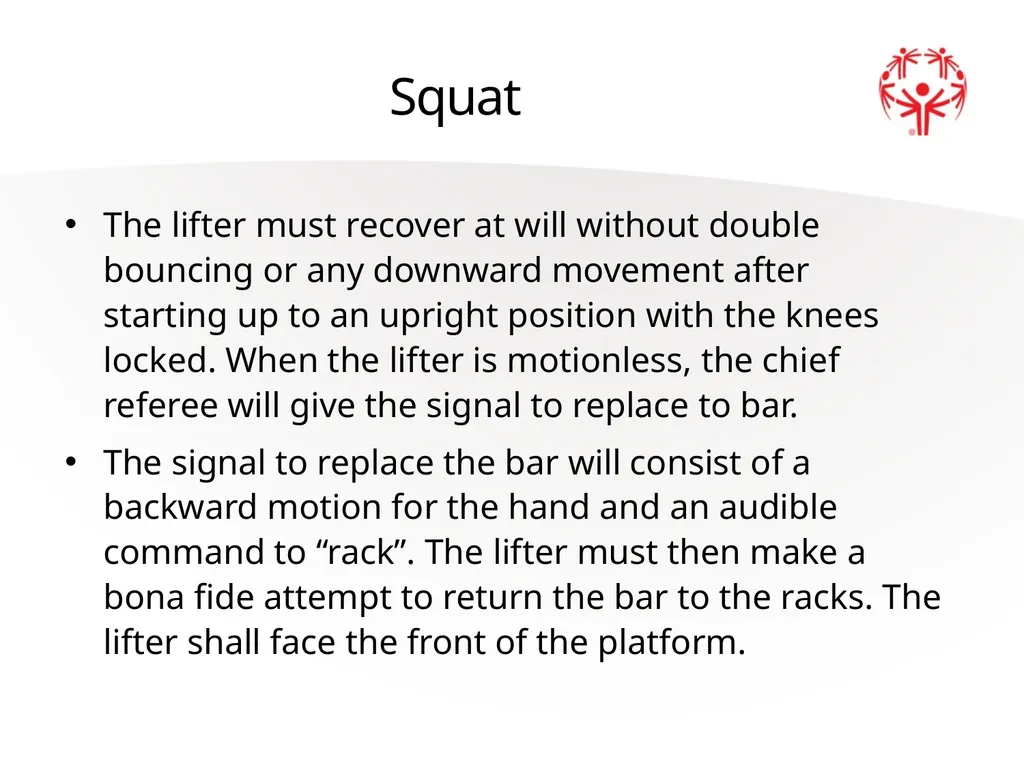 Powerlifting Official Rules Events Offered Squat - slide 32 of 45