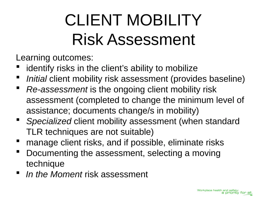 Transferring Lifting Repositioning (TLR®) Program© - slide 33 of 60