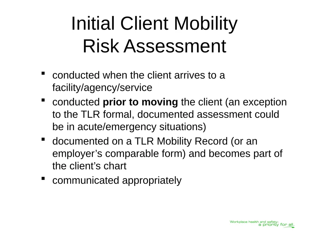 Transferring Lifting Repositioning (TLR®) Program© - slide 34 of 60