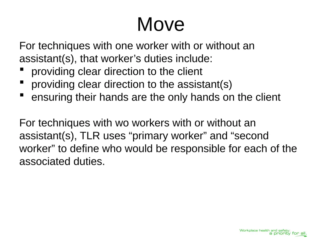 Transferring Lifting Repositioning (TLR®) Program© - slide 49 of 60