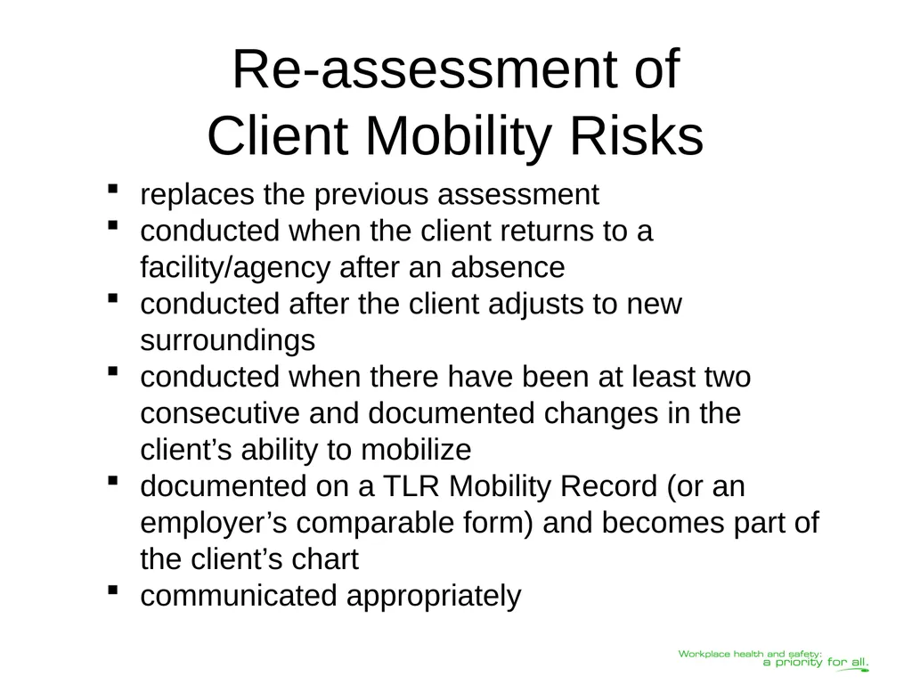 Transferring Lifting Repositioning (TLR®) Program© - slide 40 of 60