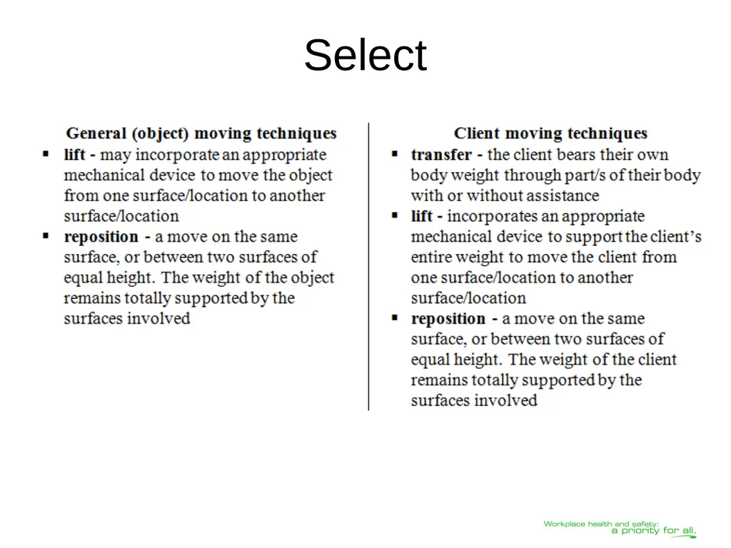 Transferring Lifting Repositioning (TLR®) Program© - slide 11 of 60