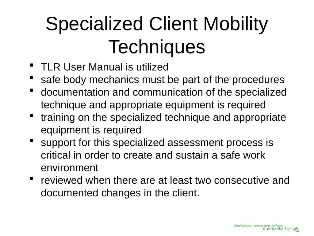 Transferring Lifting Repositioning (TLR®) Program© - slide 44 of 60