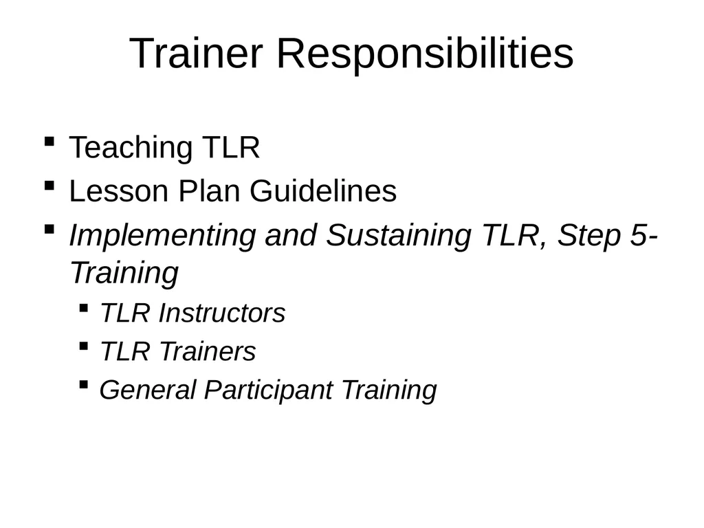 Transferring Lifting Repositioning (TLR®) Program© - slide 6 of 60