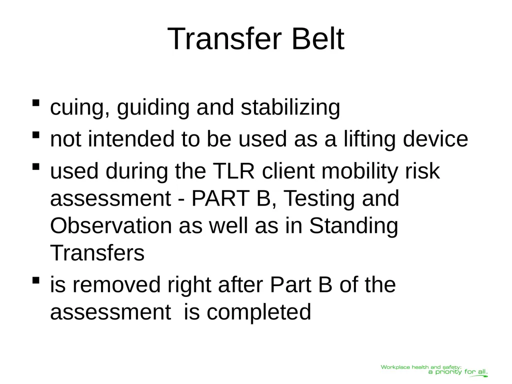 Transferring Lifting Repositioning (TLR®) Program© - slide 36 of 60