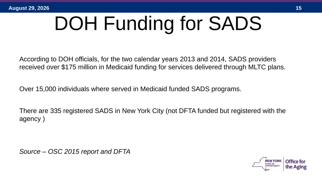 Social Adult Day Services – 2017 New York State - slide 15 of 40