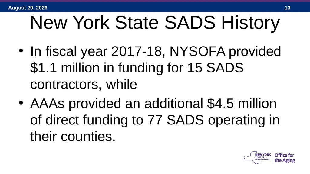 Social Adult Day Services – 2017 New York State - slide 13 of 40