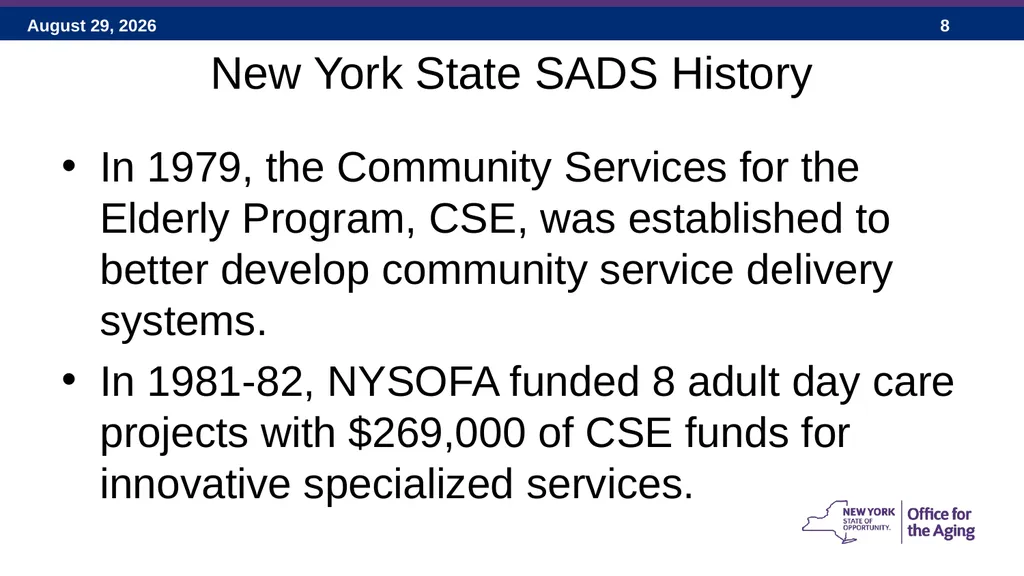 Social Adult Day Services – 2017 New York State - slide 8 of 40