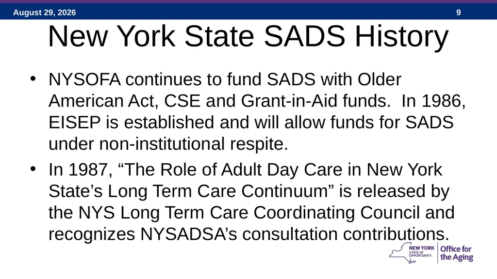 Social Adult Day Services – 2017 New York State - slide 9 of 40