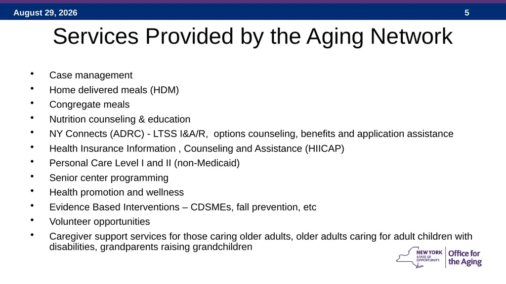Social Adult Day Services – 2017 New York State - slide 5 of 40