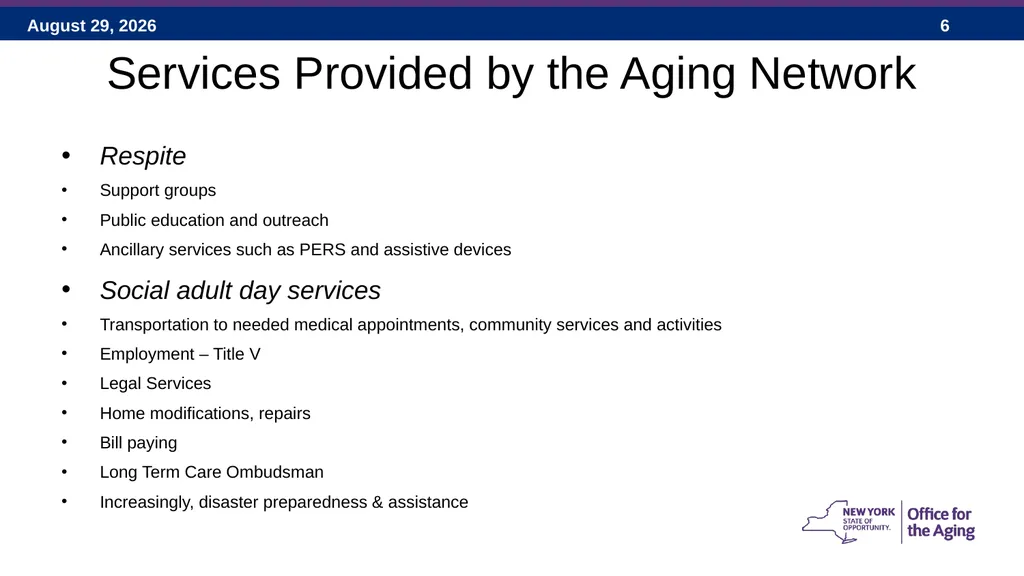 Social Adult Day Services – 2017 New York State - slide 6 of 40