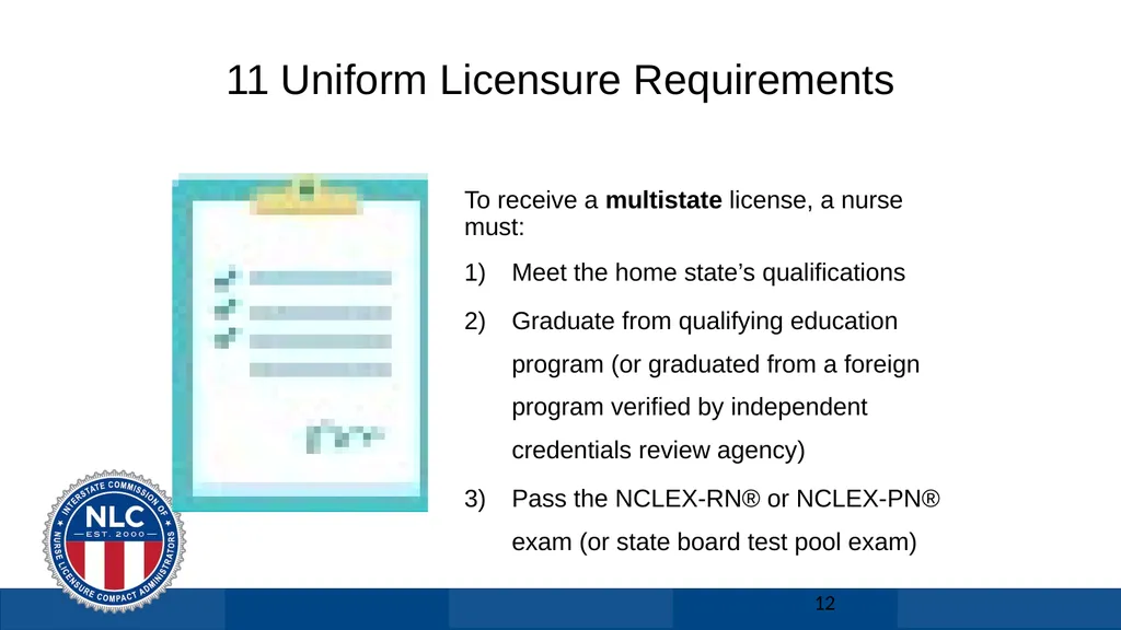 Nurse Licensure Compact Licensure Solution for US - slide 12 of 29