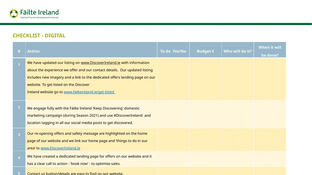 Marketing on a shoestring – Checklist SALES & - slide 6 of 9