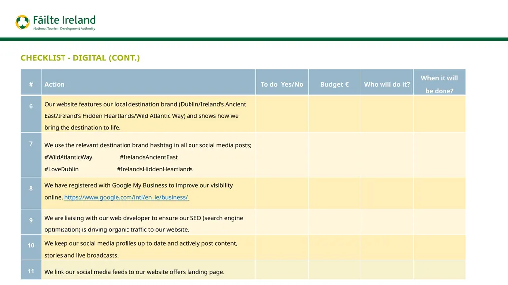 Marketing on a shoestring – Checklist SALES & - slide 7 of 9