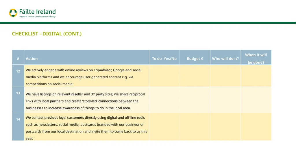 Marketing on a shoestring – Checklist SALES & - slide 8 of 9