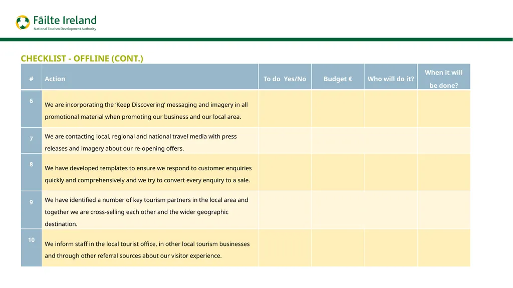 Marketing on a shoestring – Checklist SALES & - slide 4 of 9