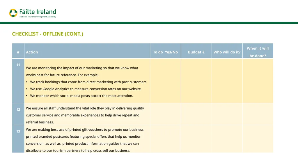 Marketing on a shoestring – Checklist SALES & - slide 5 of 9