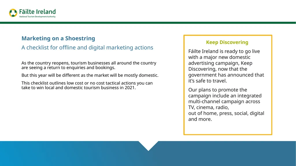 Marketing on a shoestring – Checklist SALES & - slide 2 of 9