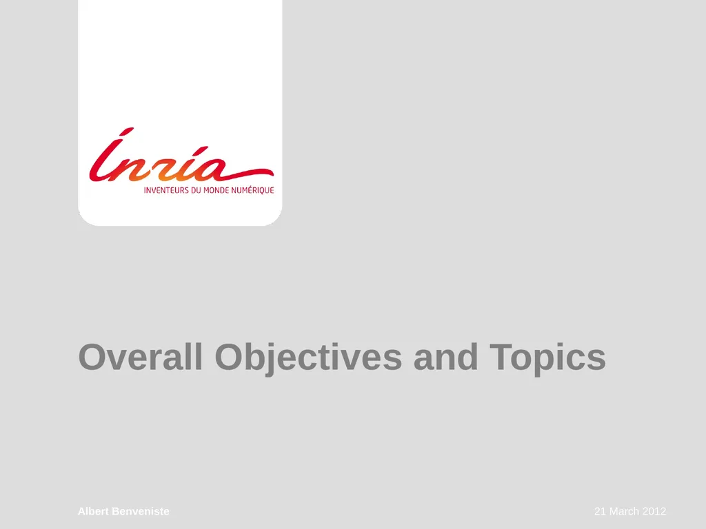 DistribCom Distributed Models and Algorithms for - slide 2 of 30