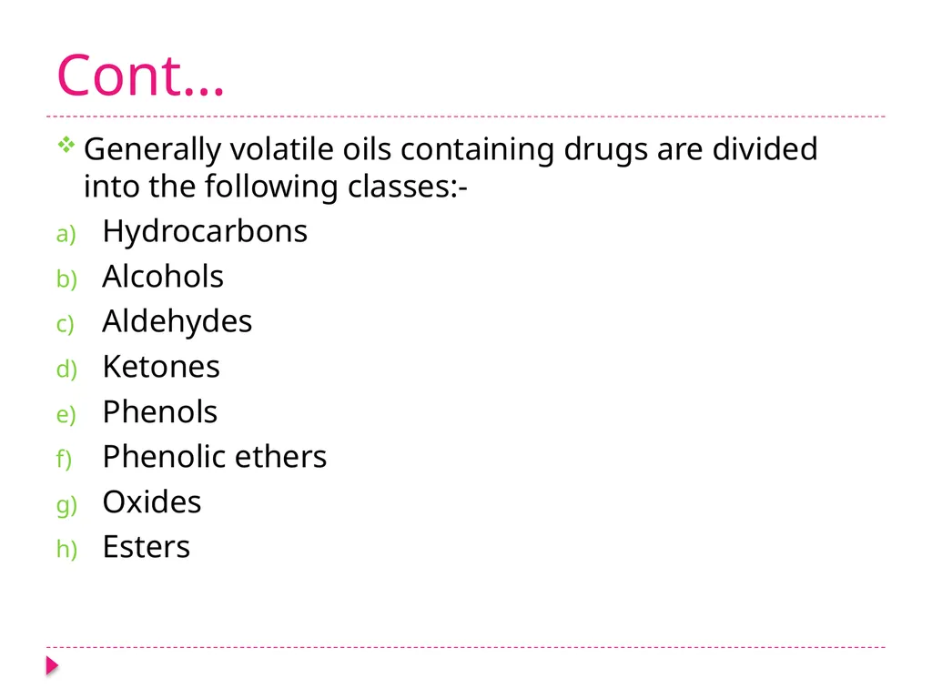 VOLATILE OILS Pharmacognosy 3rd Class, 1st - slide 9 of 12