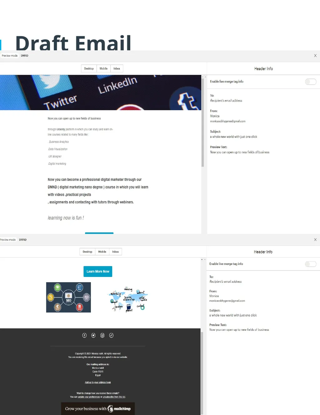 Project 7: Email Marketing Part 1 Plan Your Email - slide 13 of 18