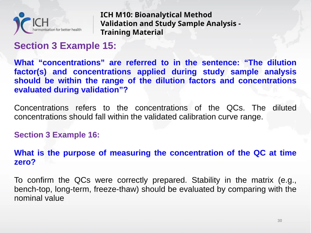 ICH M10: Bioanalytical Method Validation and Study - slide 30 of 76