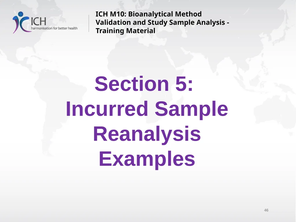 ICH M10: Bioanalytical Method Validation and Study - slide 46 of 76