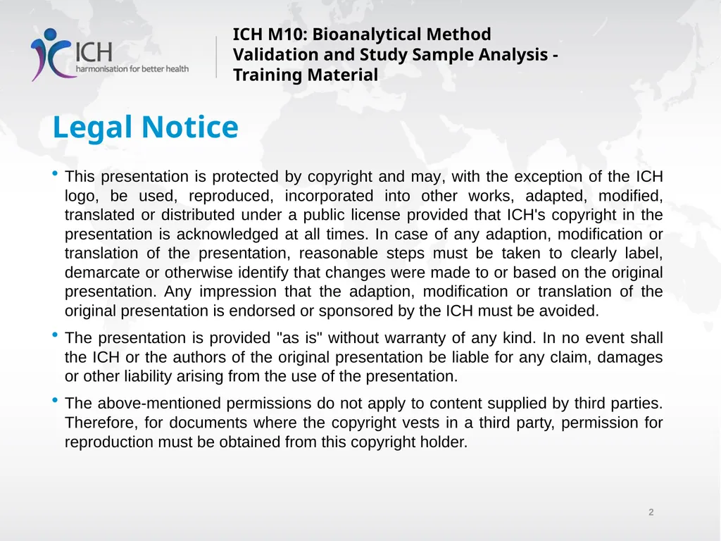 ICH M10: Bioanalytical Method Validation and Study - slide 2 of 76