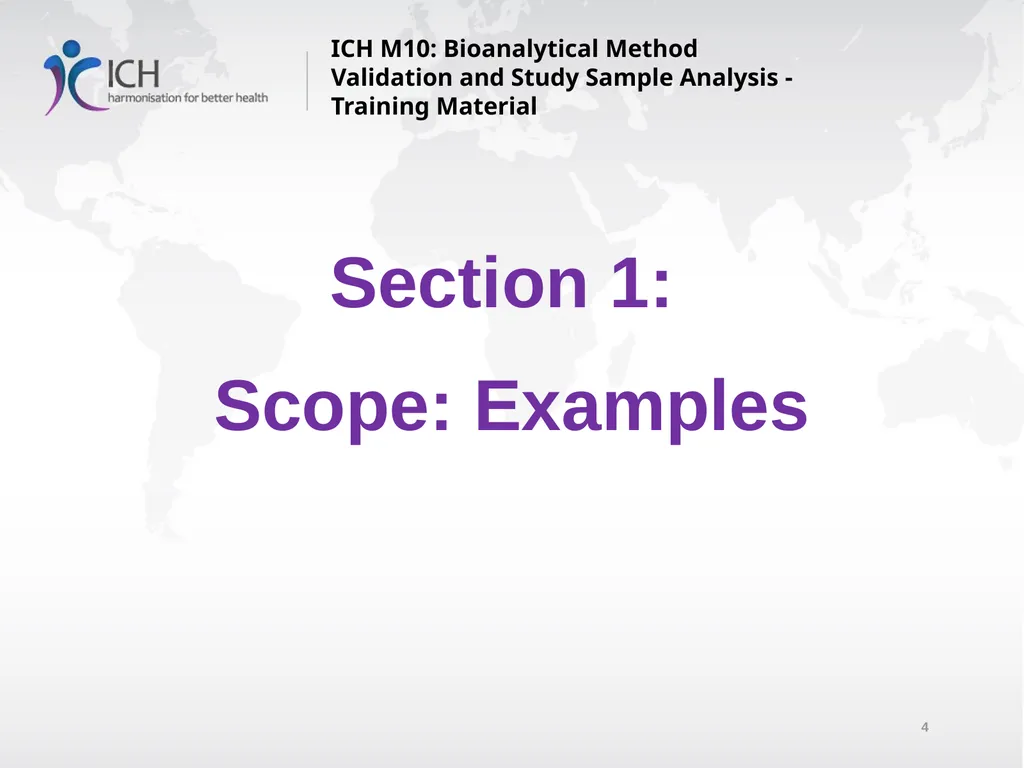 ICH M10: Bioanalytical Method Validation and Study - slide 4 of 76