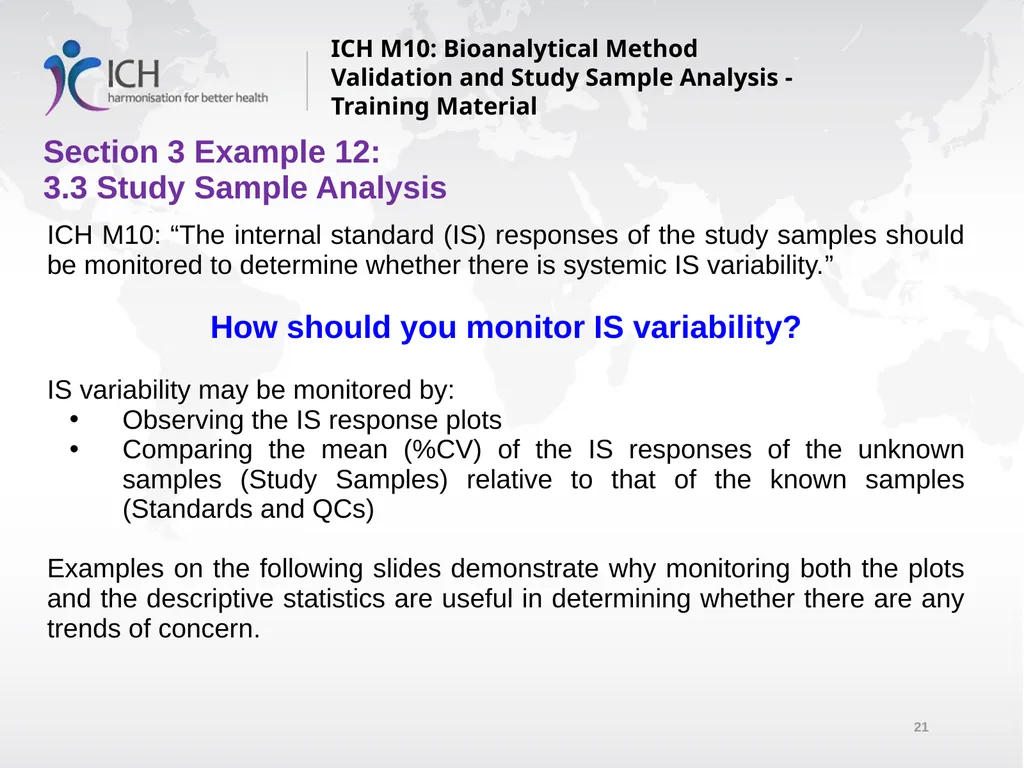ICH M10: Bioanalytical Method Validation and Study - slide 21 of 76