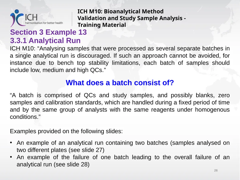 ICH M10: Bioanalytical Method Validation and Study - slide 26 of 76