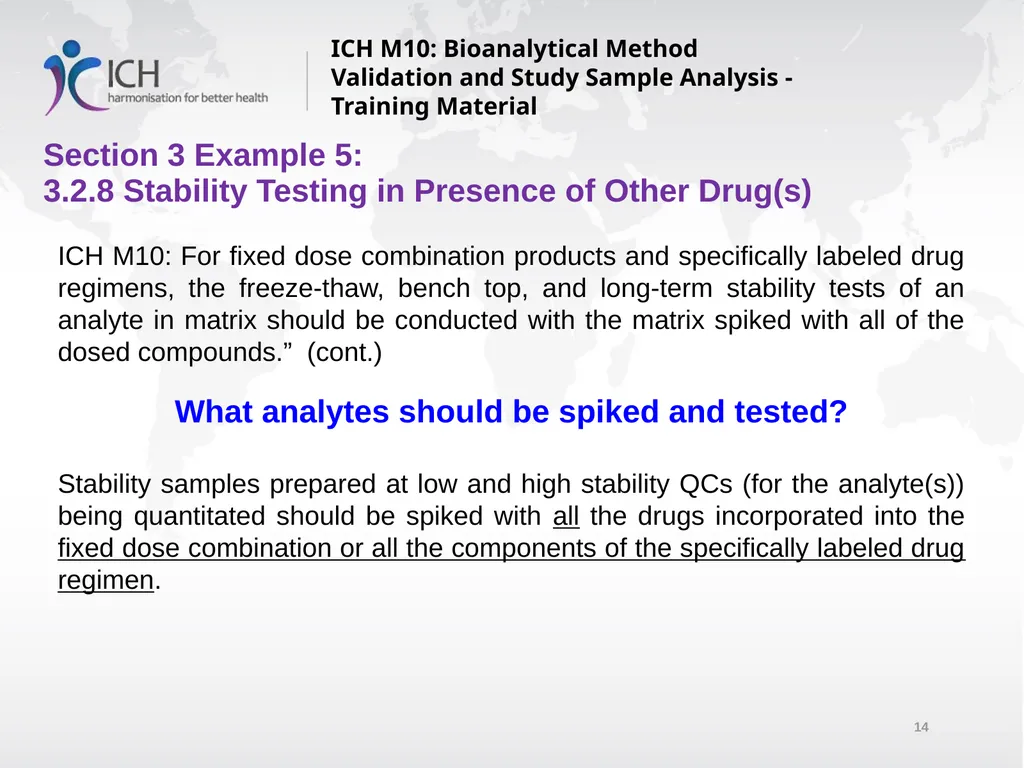 ICH M10: Bioanalytical Method Validation and Study - slide 14 of 76