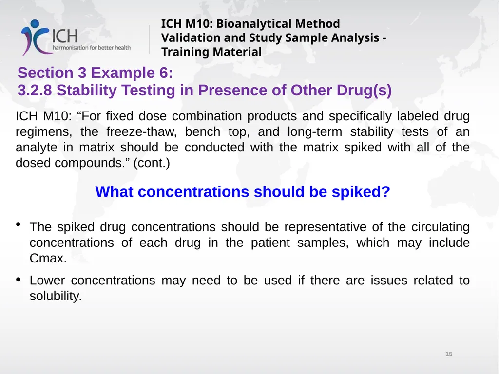 ICH M10: Bioanalytical Method Validation and Study - slide 15 of 76