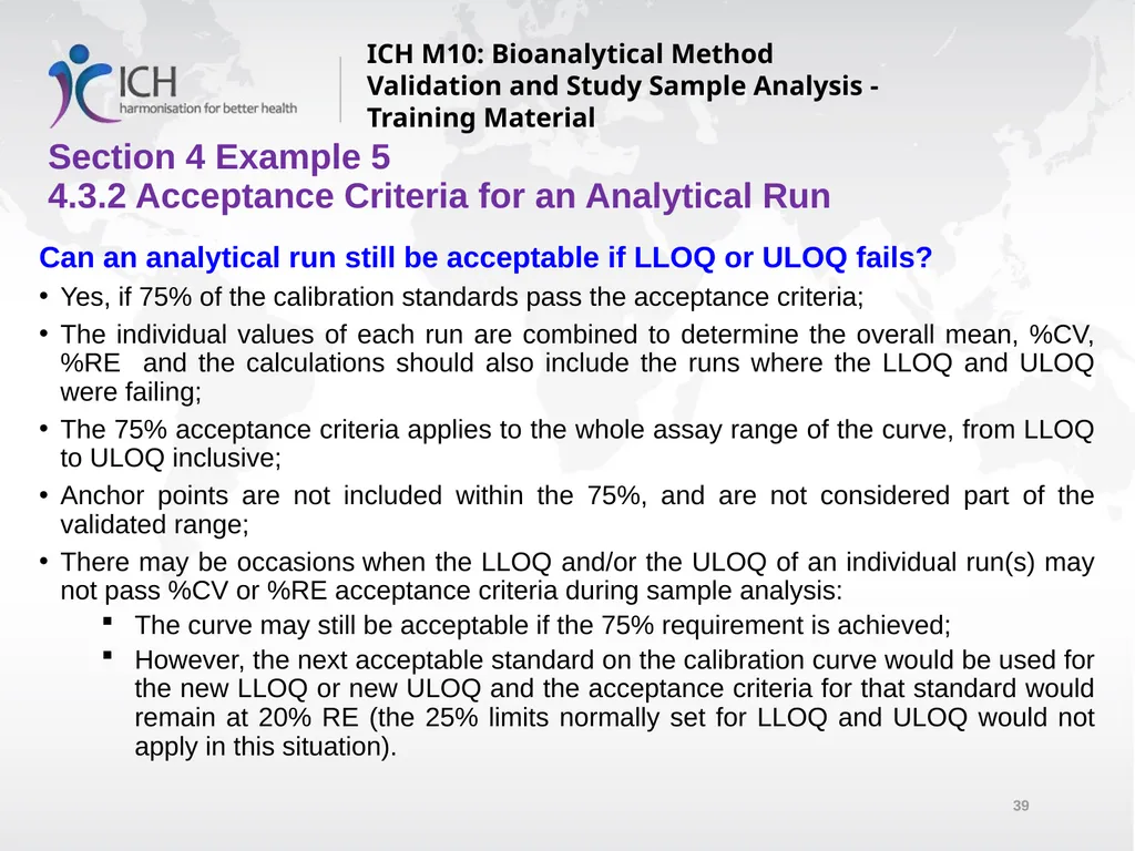 ICH M10: Bioanalytical Method Validation and Study - slide 39 of 76