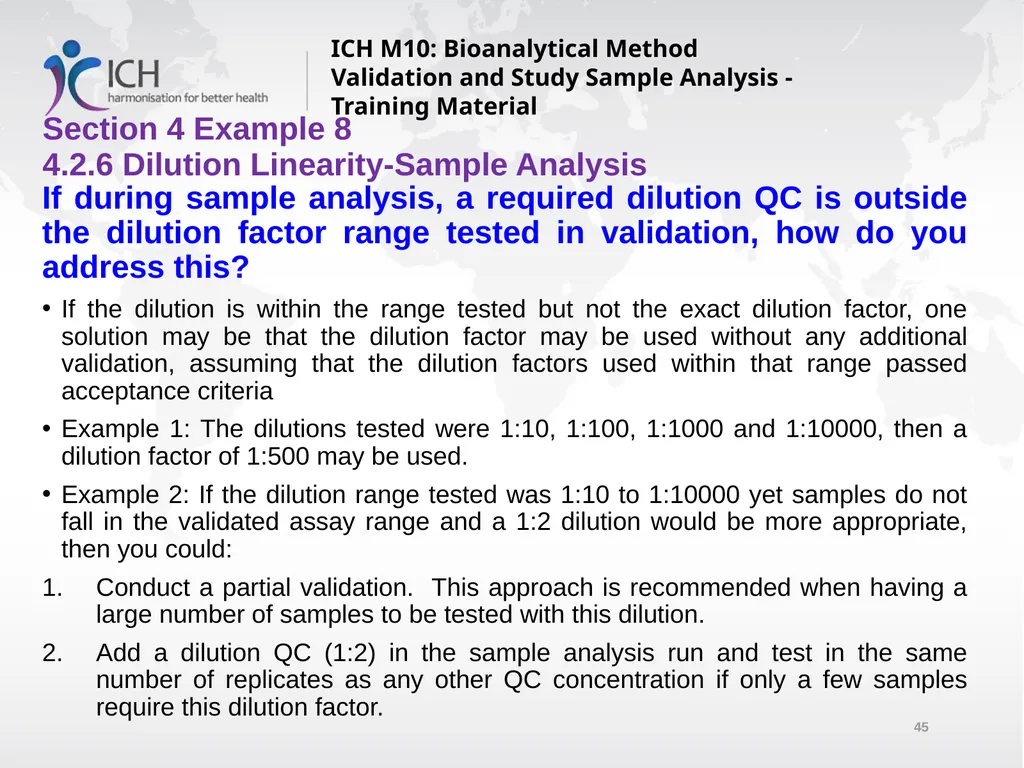 ICH M10: Bioanalytical Method Validation and Study - slide 45 of 76