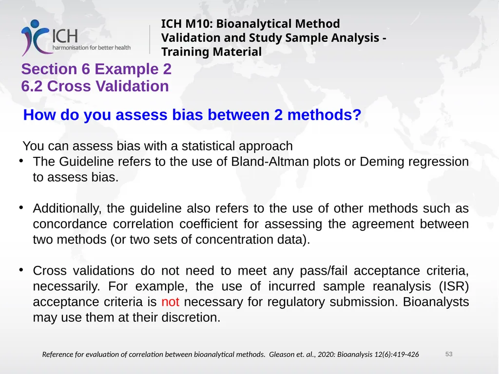 ICH M10: Bioanalytical Method Validation and Study - slide 53 of 76