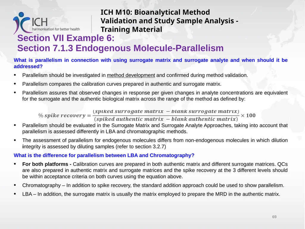 ICH M10: Bioanalytical Method Validation and Study - slide 69 of 76