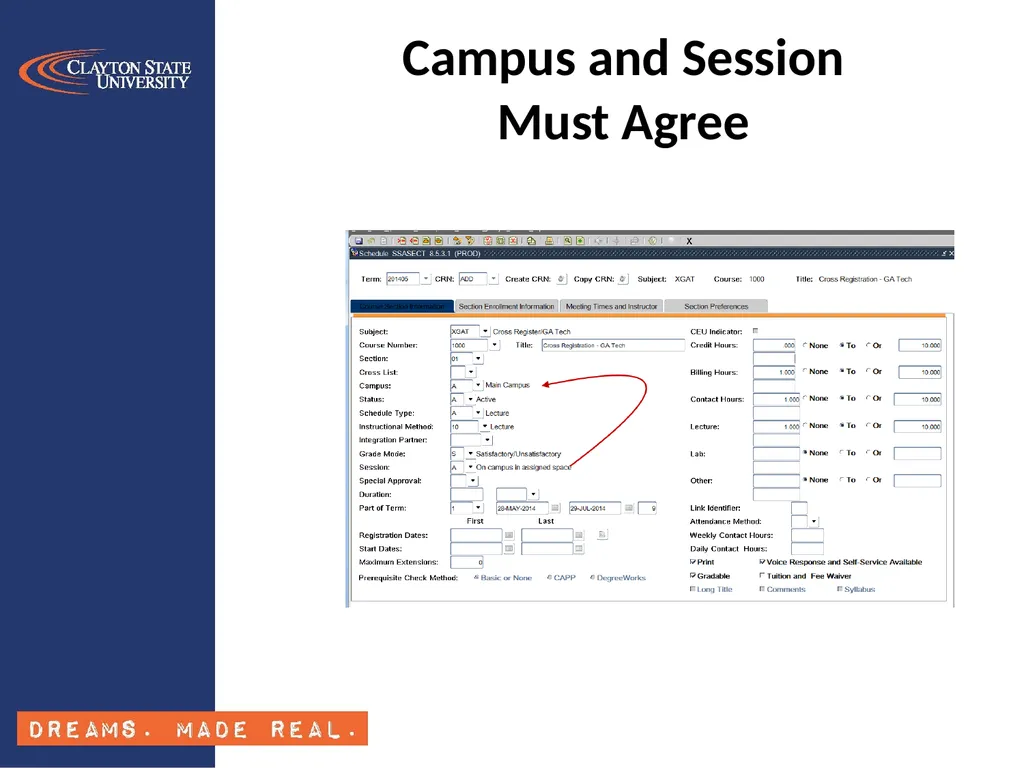 Banner Class Schedule Training SSASECT Section - slide 8 of 24