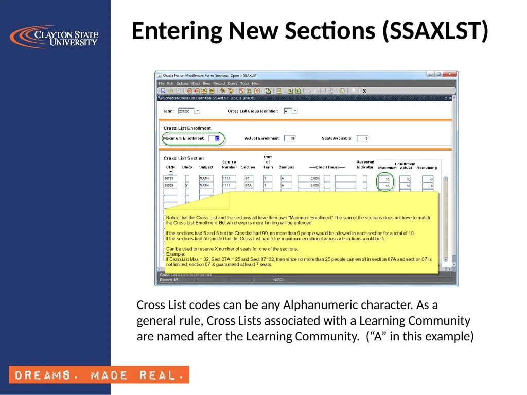Banner Class Schedule Training SSASECT Section - slide 20 of 24