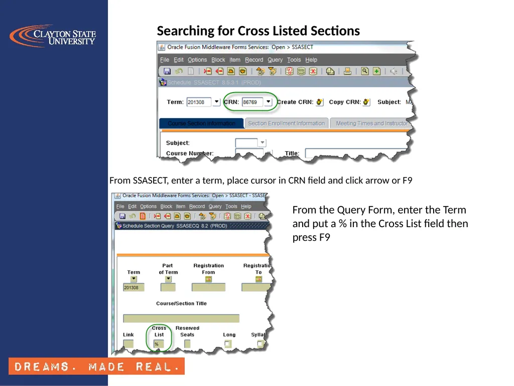 Banner Class Schedule Training SSASECT Section - slide 21 of 24