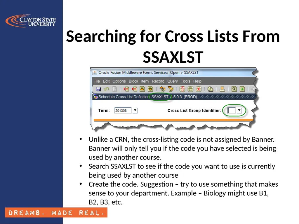 Banner Class Schedule Training SSASECT Section - slide 18 of 24