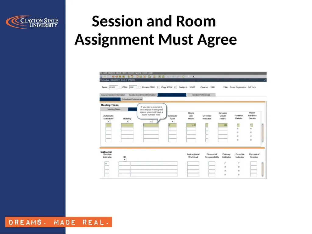 Banner Class Schedule Training SSASECT Section - slide 9 of 24
