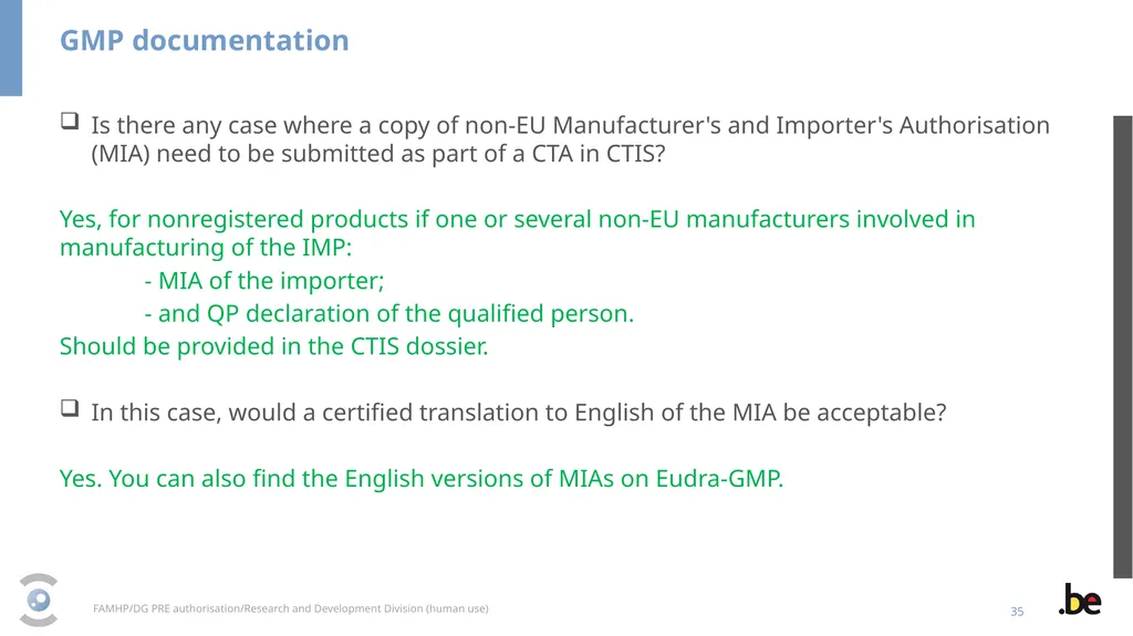 New Clinical Trial Regulation: Information - slide 35 of 52